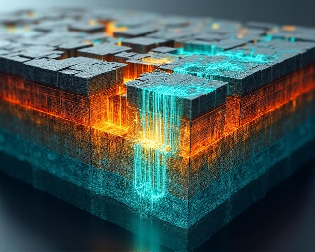 Colorized digital map showing subsurface ancient wall structures