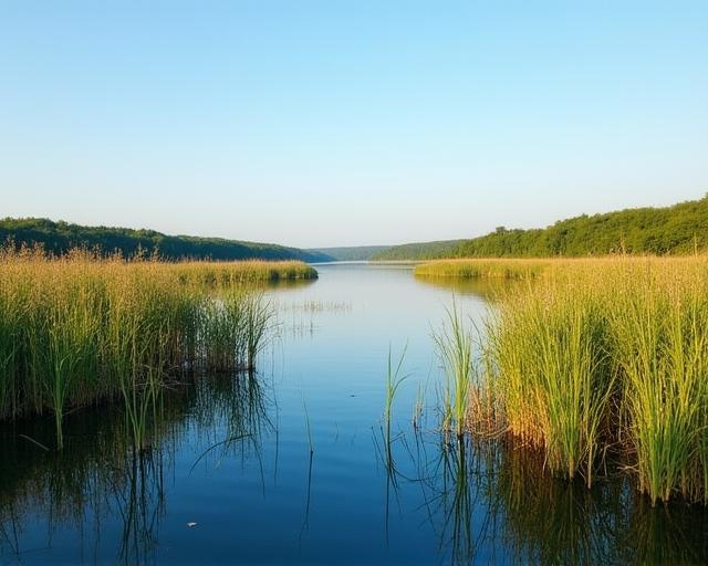 Lush Hudson Valley shoreline preservation area